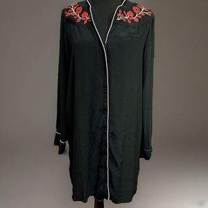 K/lab Nightgown Large Womens Western Pajamas House Dress Embroidered Cowgirl